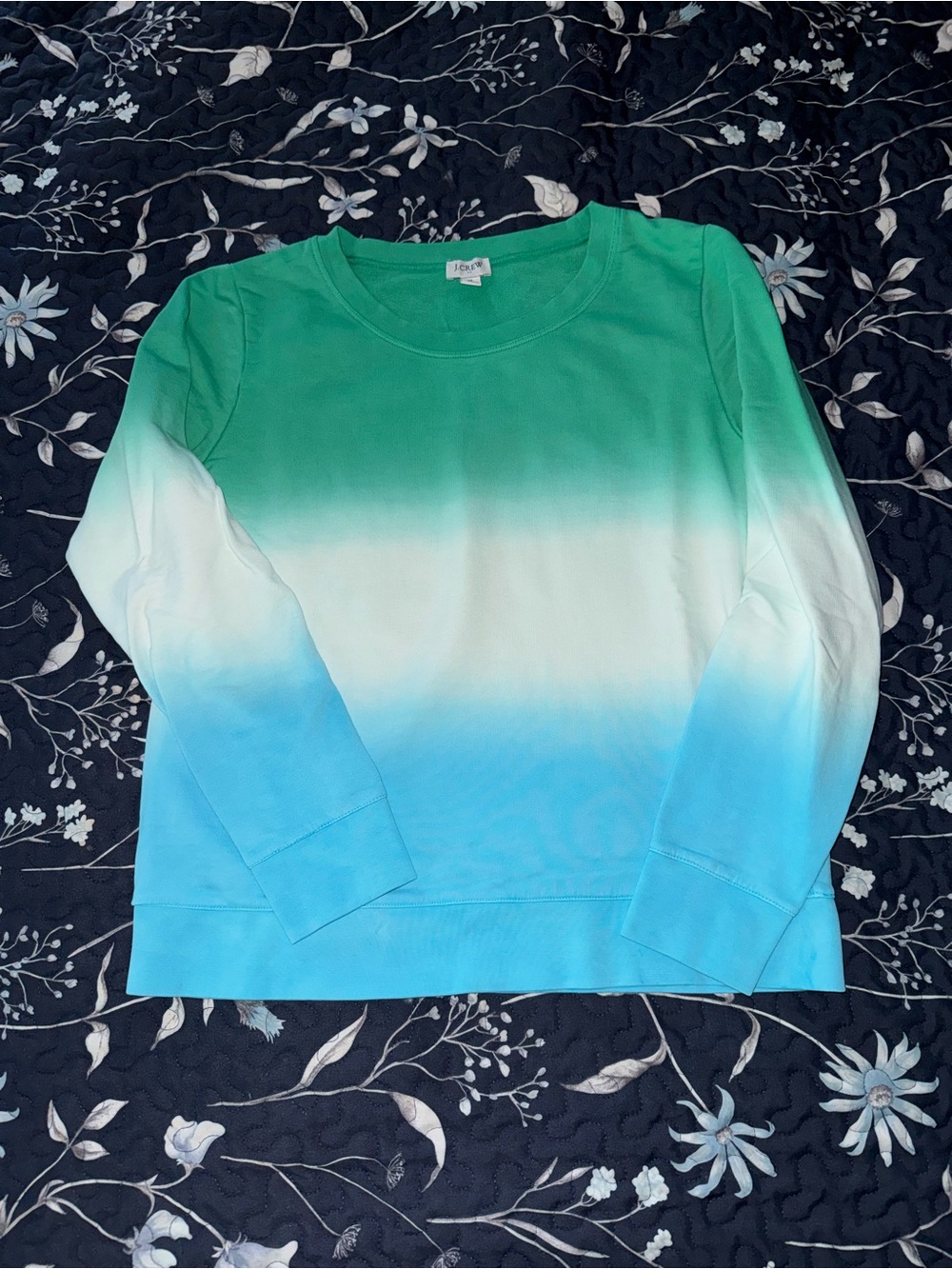 Ocean Ombre Sweatshirt - Teal, White & Sky Blue